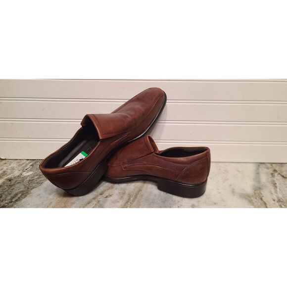 Ecco Tray Tech Mens City Tray Slip-On Brown Leather Loafer Size 42 NEW main image 6
